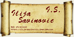 Ilija Savinović vizit kartica
